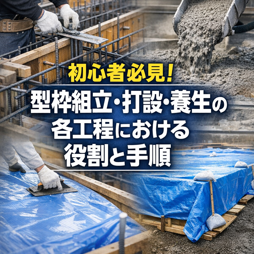 初心者必見！型枠組立・打設・養生の各工程における役割と手順